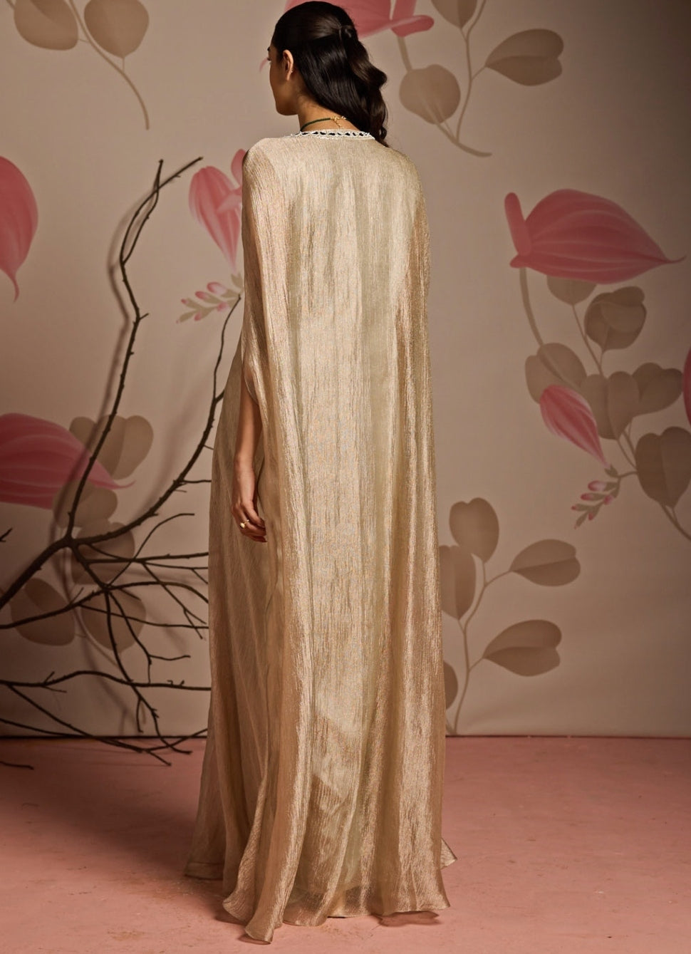Gold Embroidered Kaftan Set