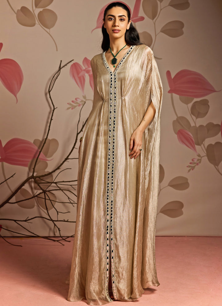 Gold Embroidered Kaftan Set