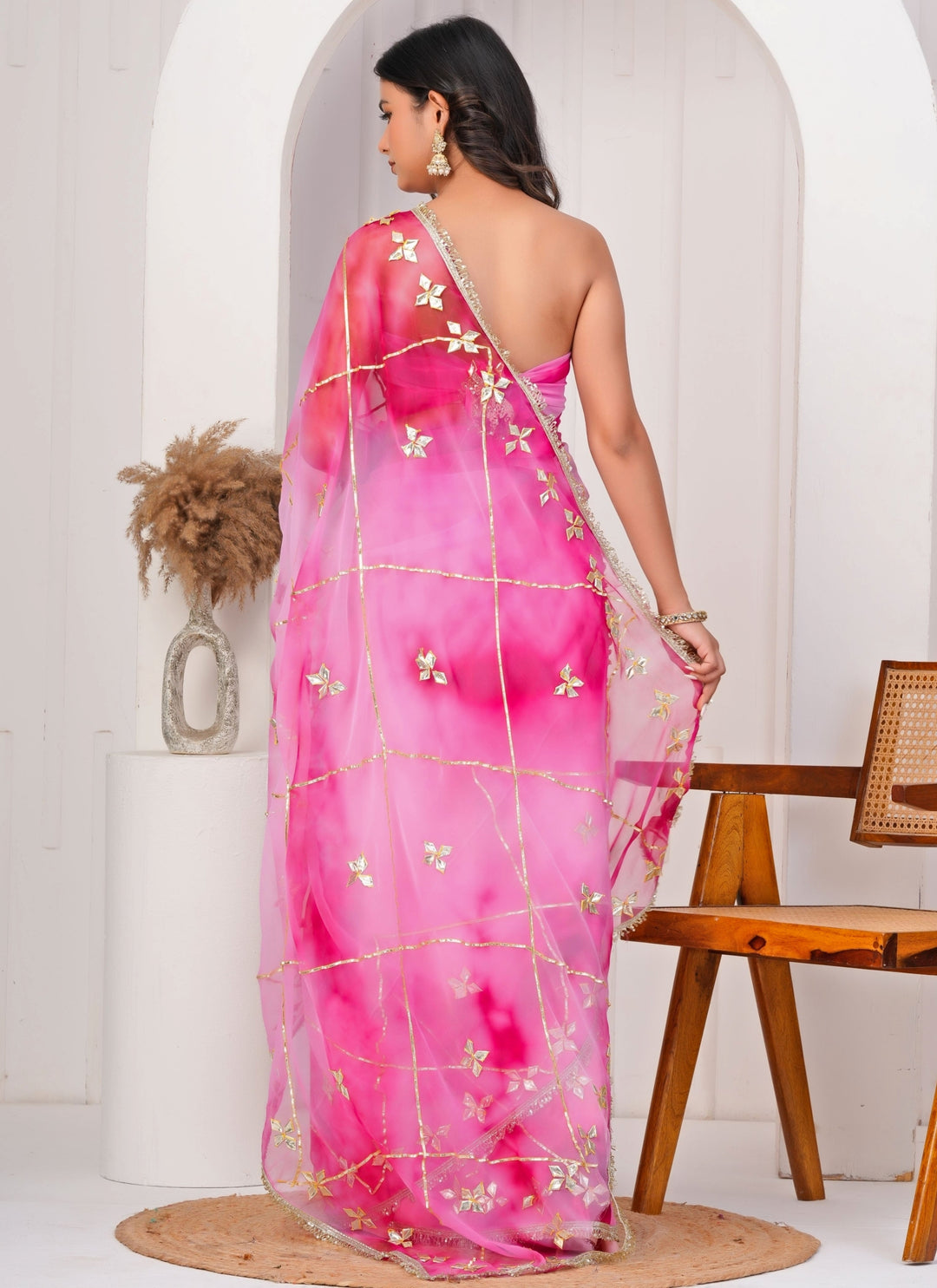 Pink Shaded Georgette Saree