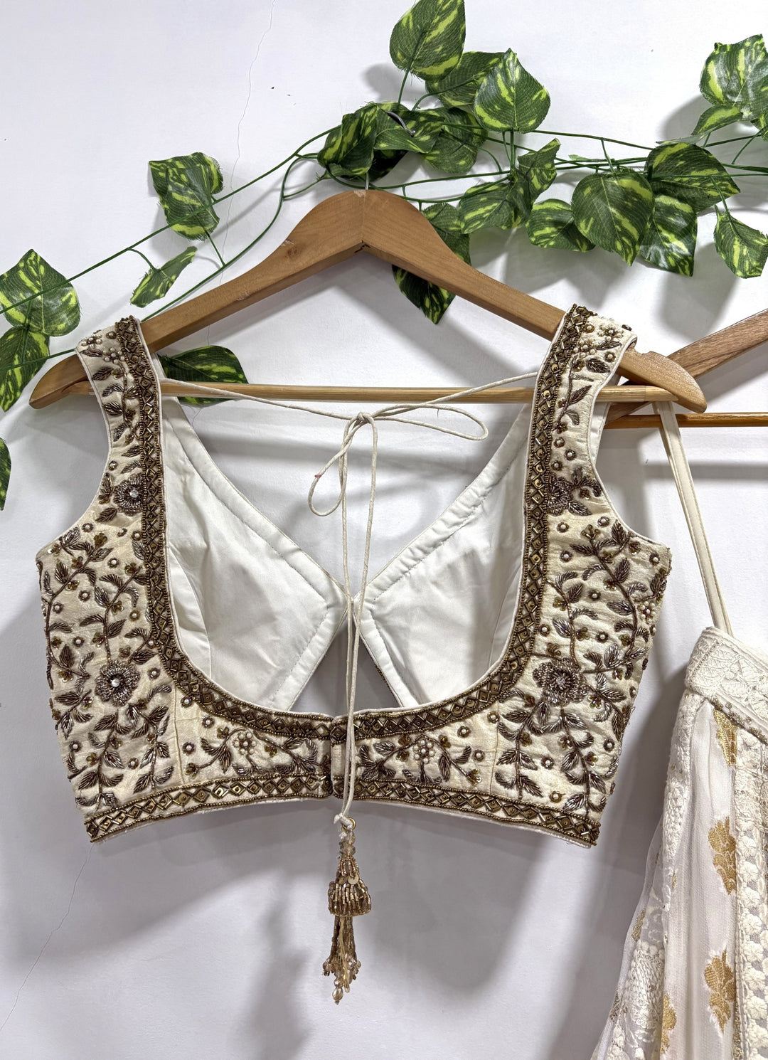 Ivory Multipanel Georgette Lehenga Set
