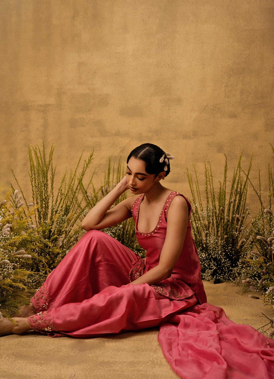 Pink Chanderi Silk Kurta Salwar
