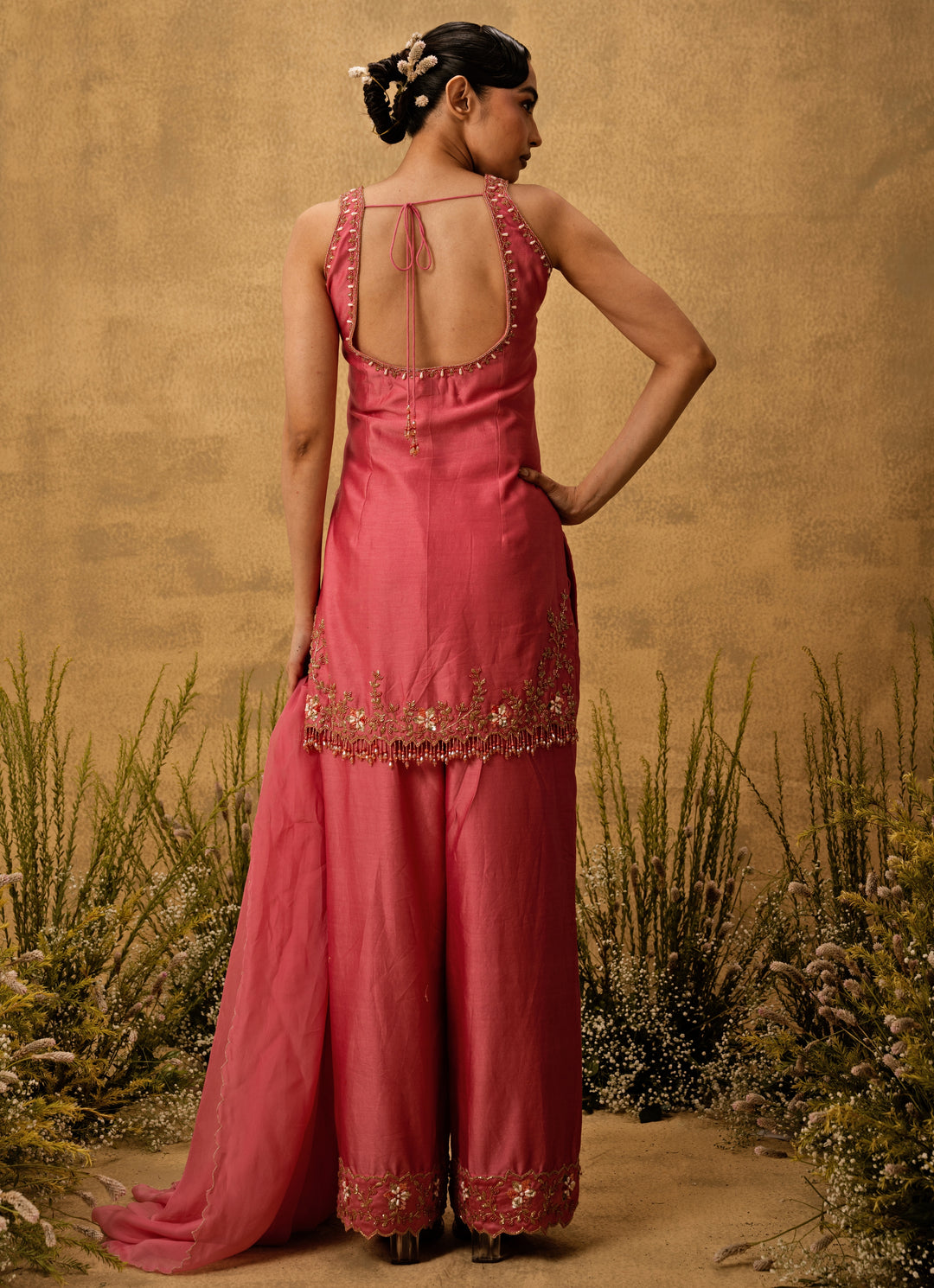 Pink Chanderi Silk Kurta Salwar