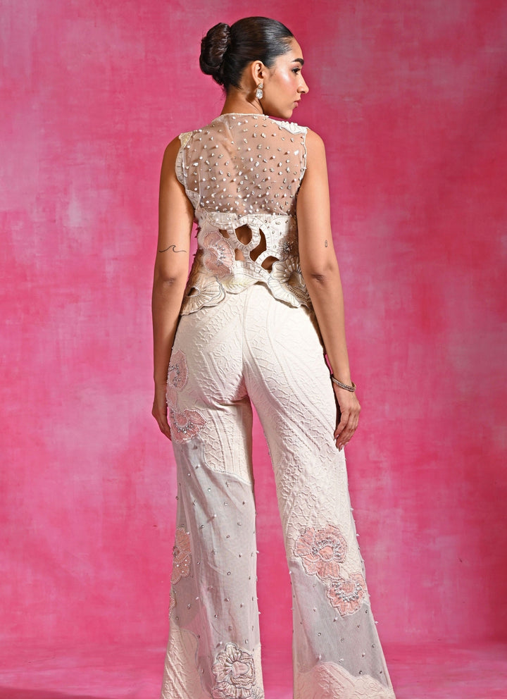 Ivory Muslin Cotton Jacket Pants Set