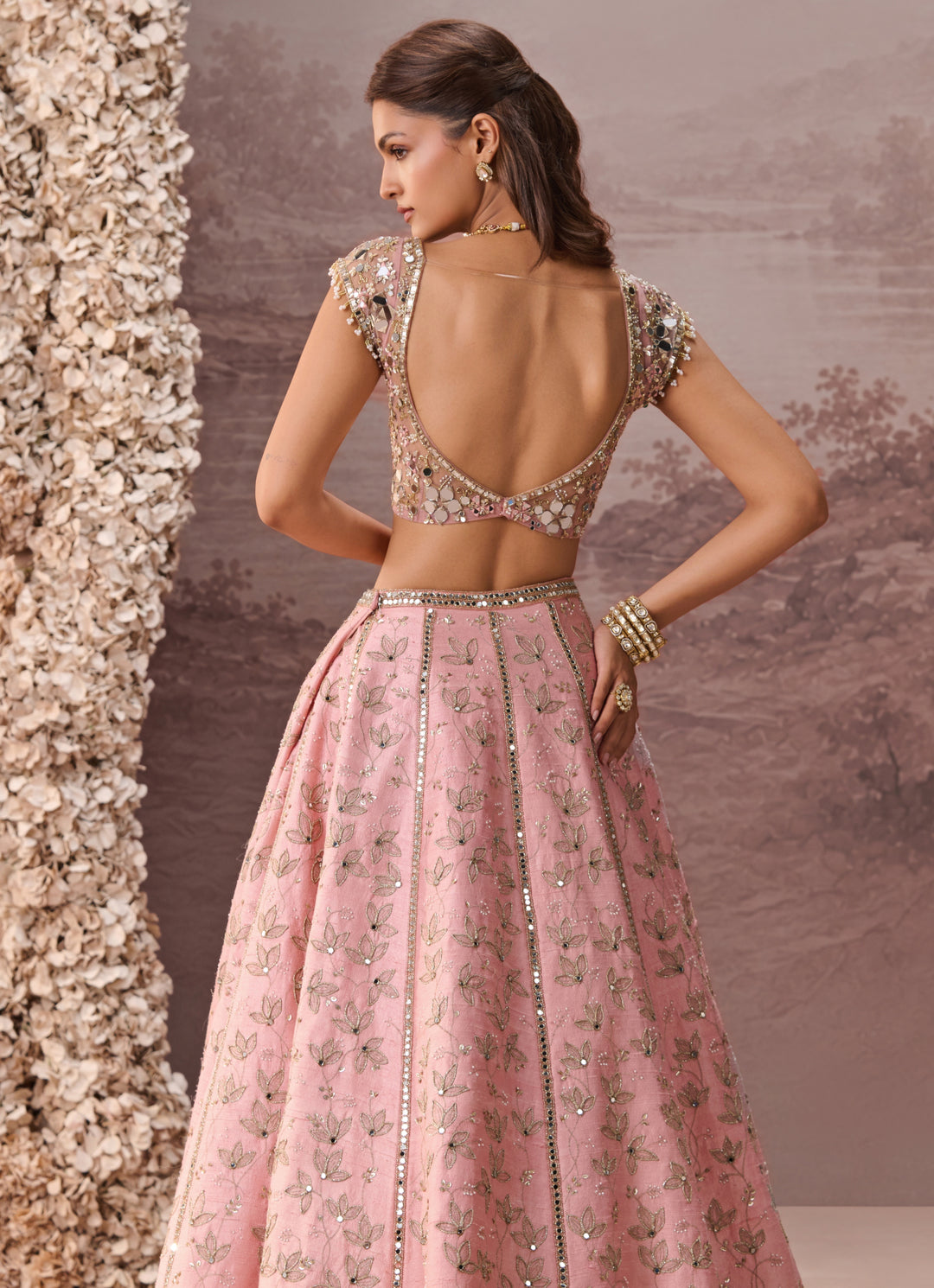 Blush Pink Raw Silk Lehenga