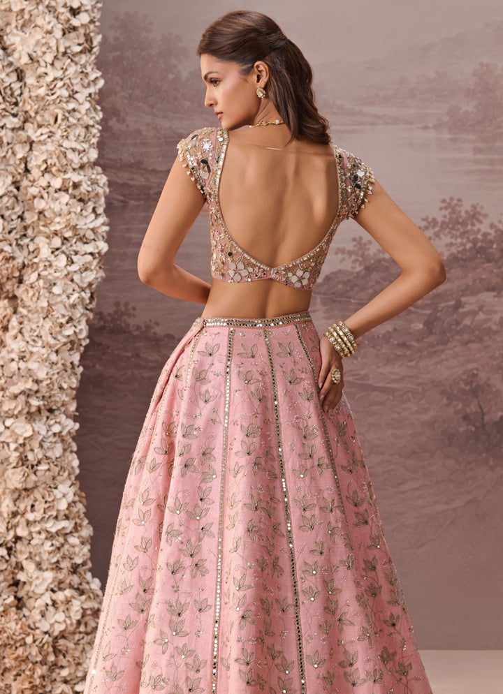 Blush Pink Raw Silk Lehenga