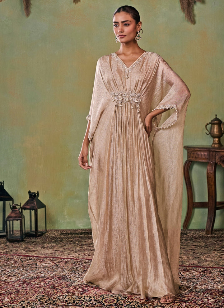 Gold Embroidered Tissue Kaftan