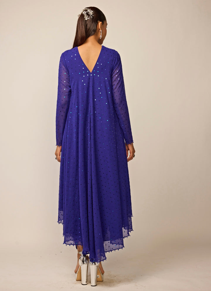 Blue Georgette Kurta Dhoti Set