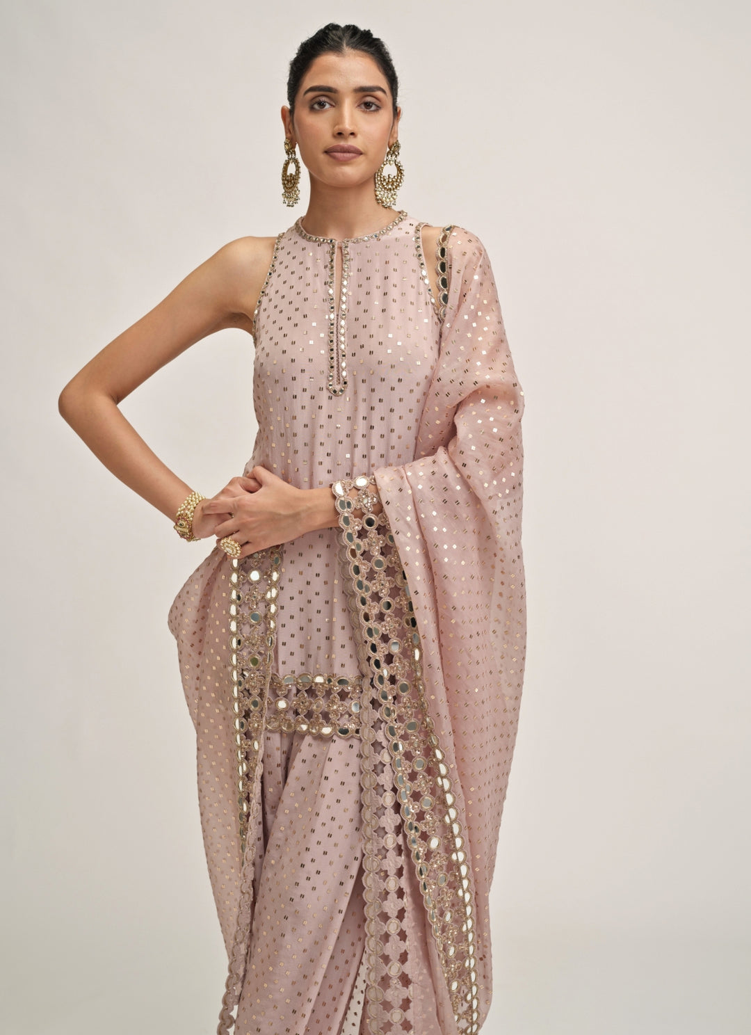 Ash Pink Georgette Kurta Salwar