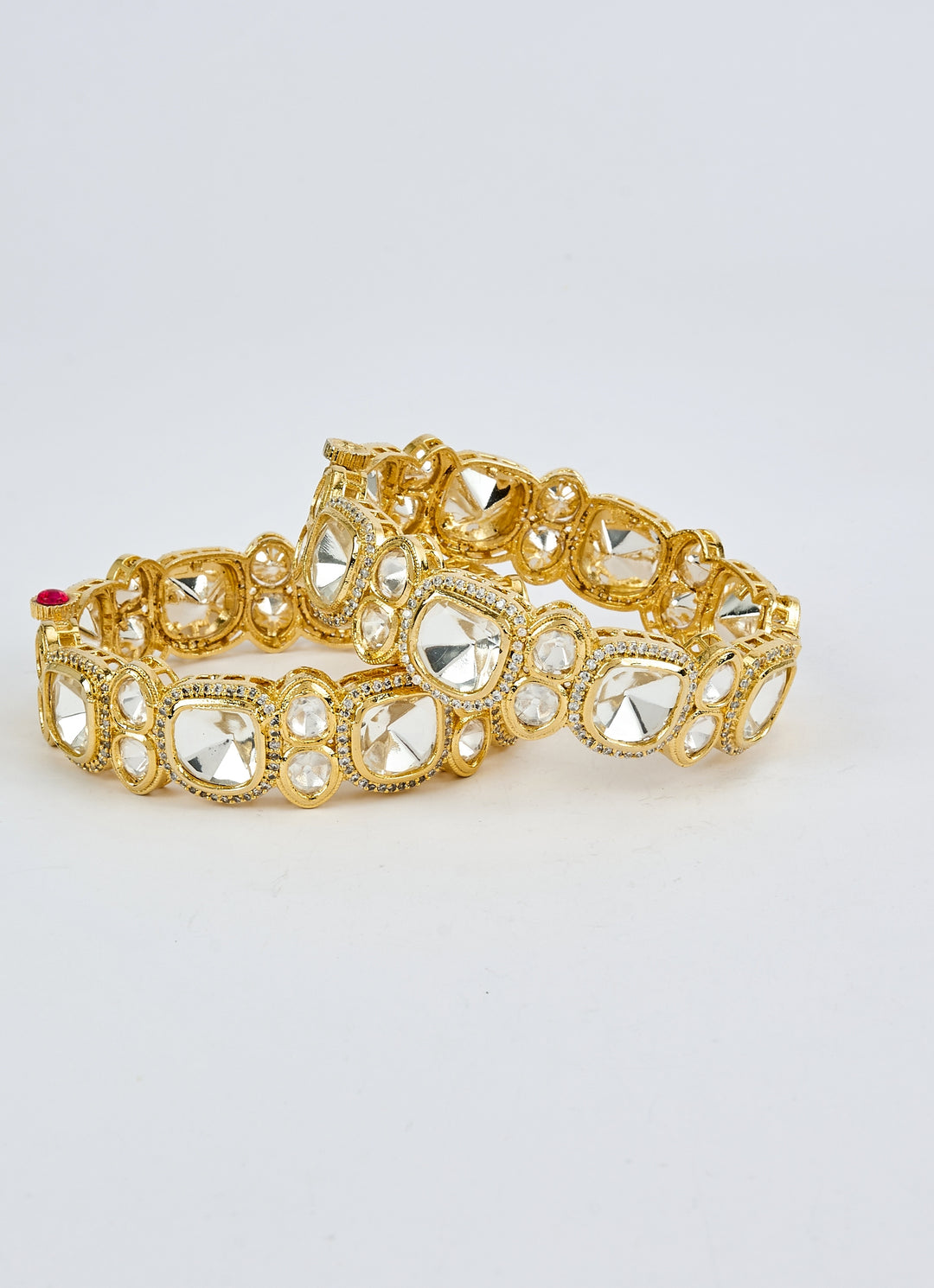 Kundan Polki Gold Plated Bangles