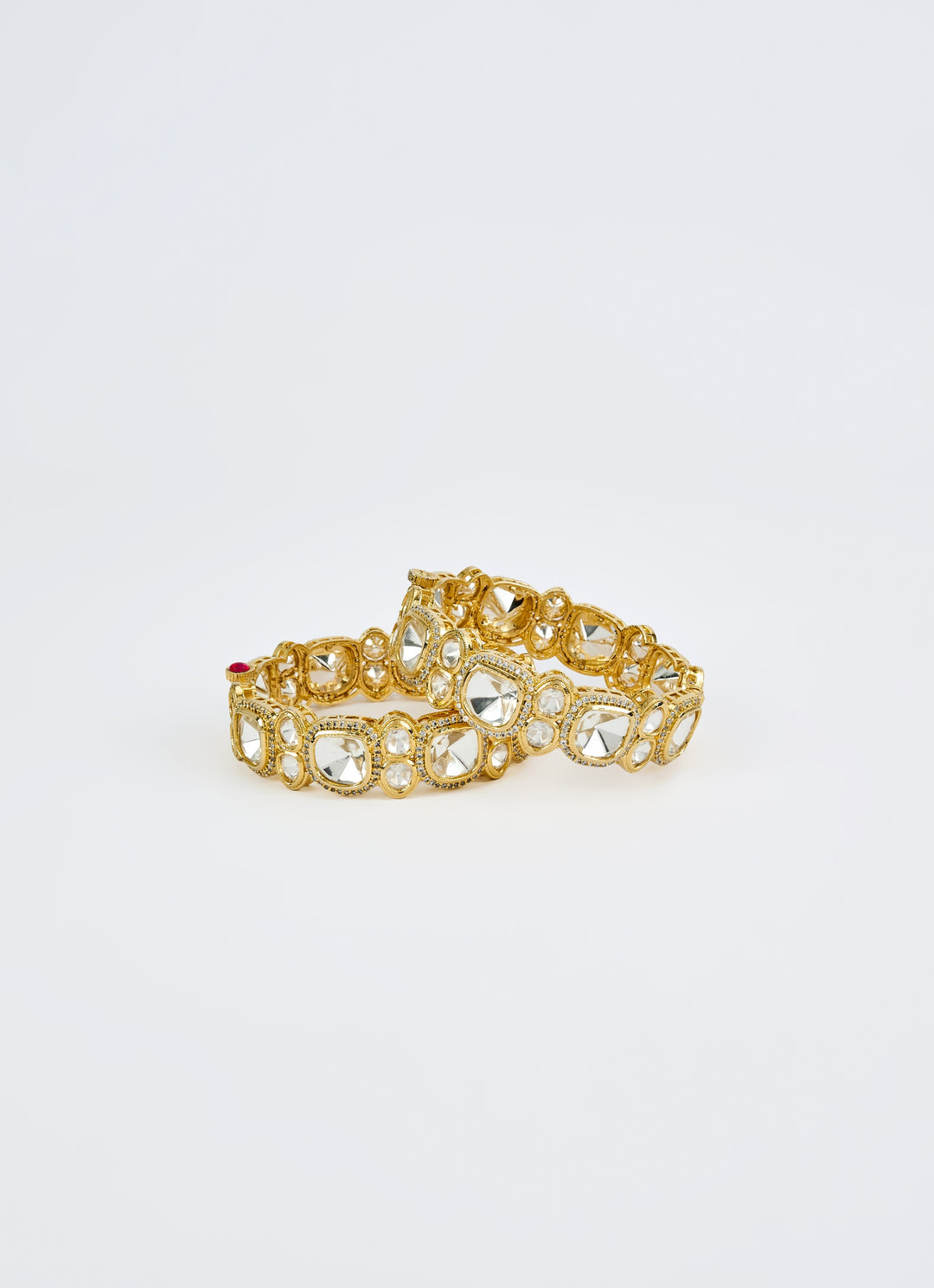 Kundan Polki Gold Plated Bangles