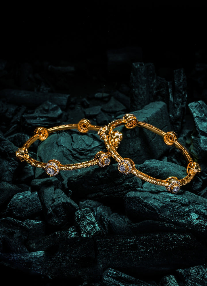 Kundan And Polki Gold Plated Bangles