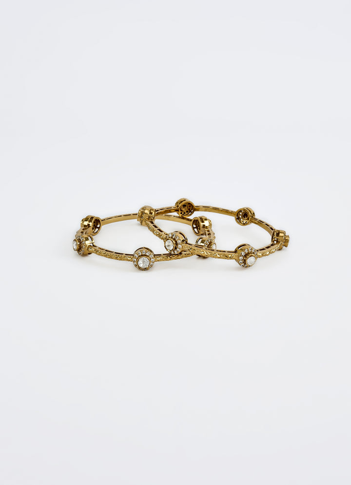Kundan And Polki Gold Plated Bangles