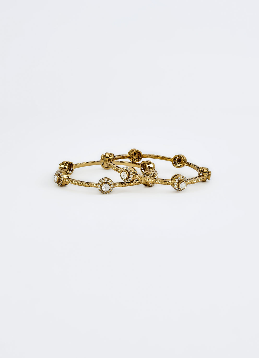 Kundan And Polki Gold Plated Bangles
