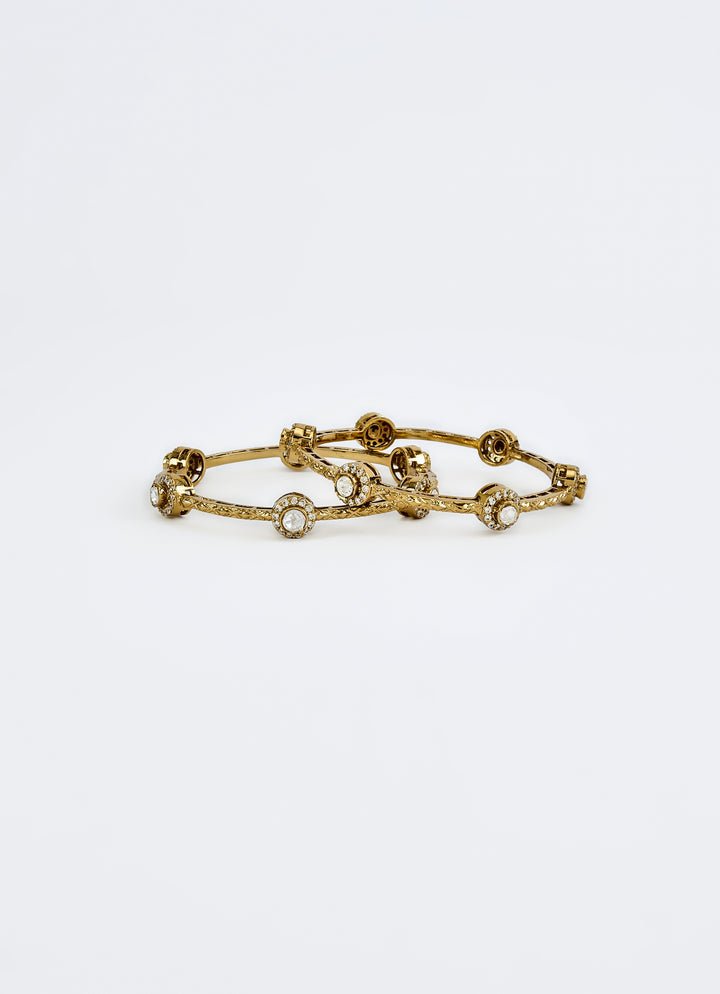 Kundan And Polki Gold Plated Bangles