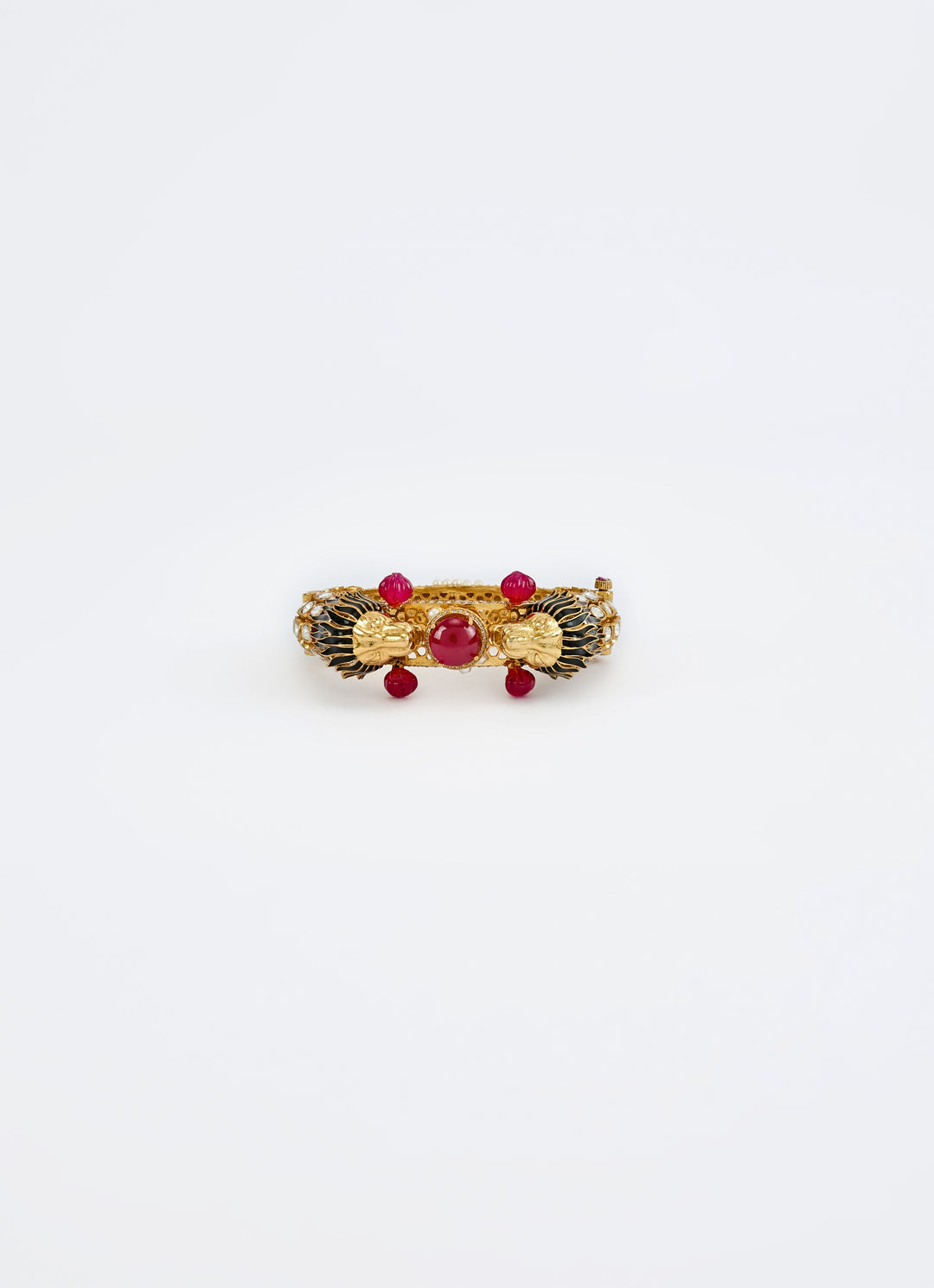 Red Kundan And Polki Kada