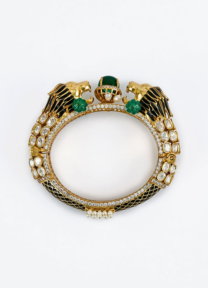 Green Kundan And Polki Kada