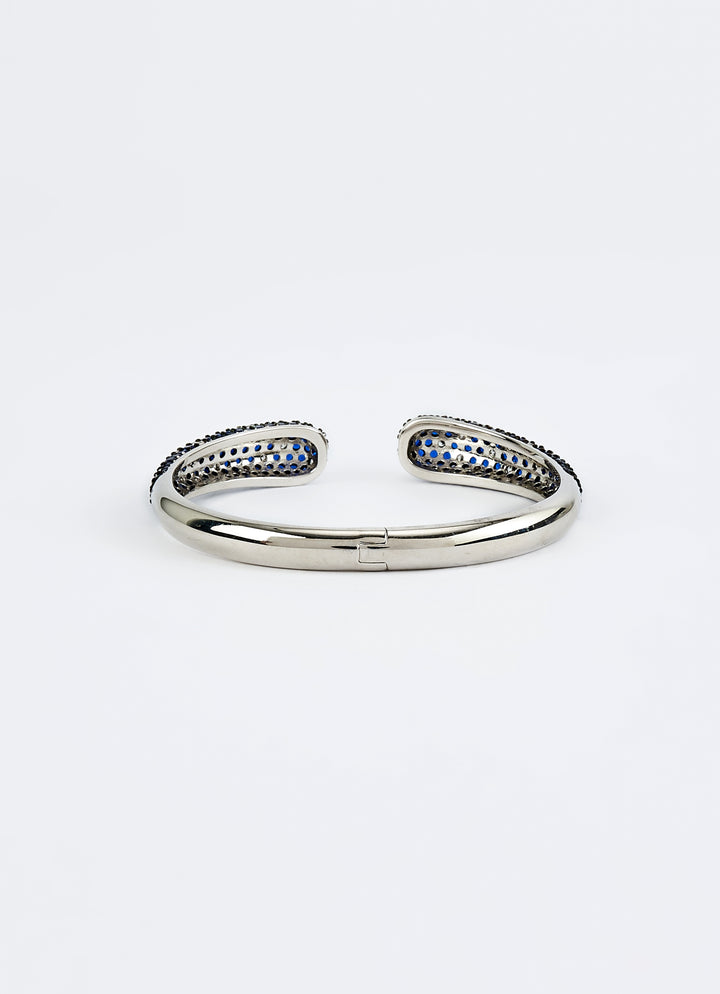 Blue And White Stones Metallic Bangle