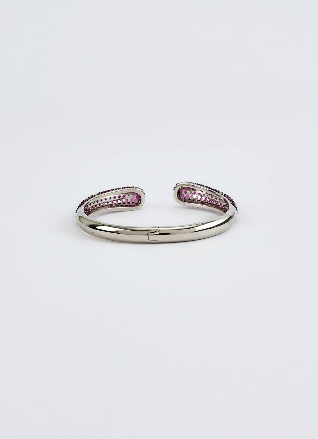 Silver Plated Pink And Zircon Kada