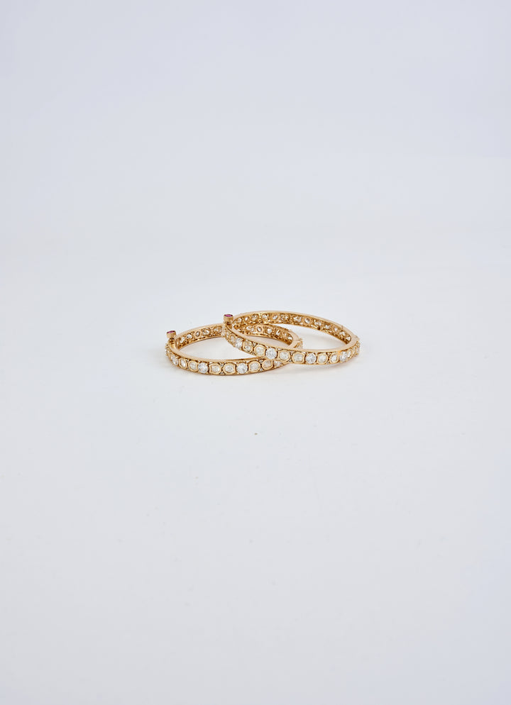 Crystal Beaded Gold Plated Bangles