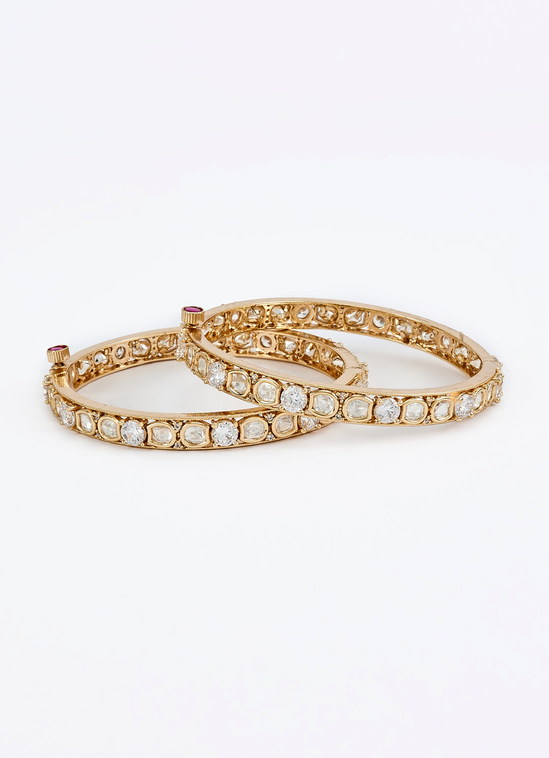 Crystal Beaded Gold Plated Bangles