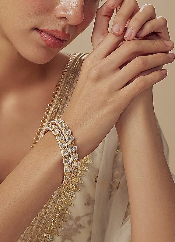Gold Plated White Stone Bracelet