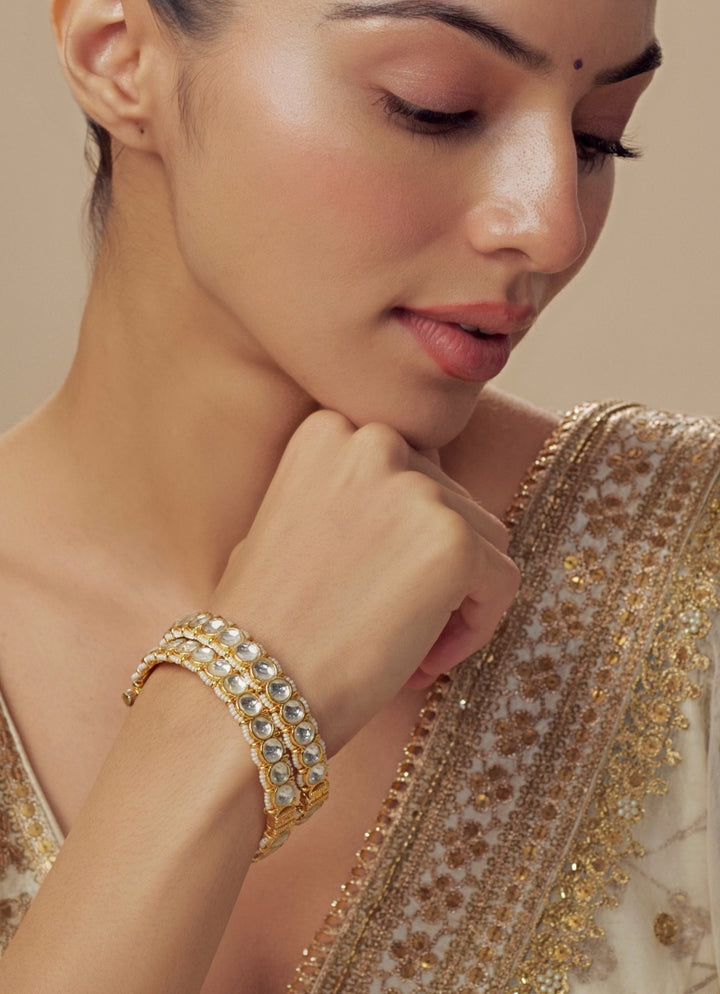 Gold Plated White Stone Bracelet