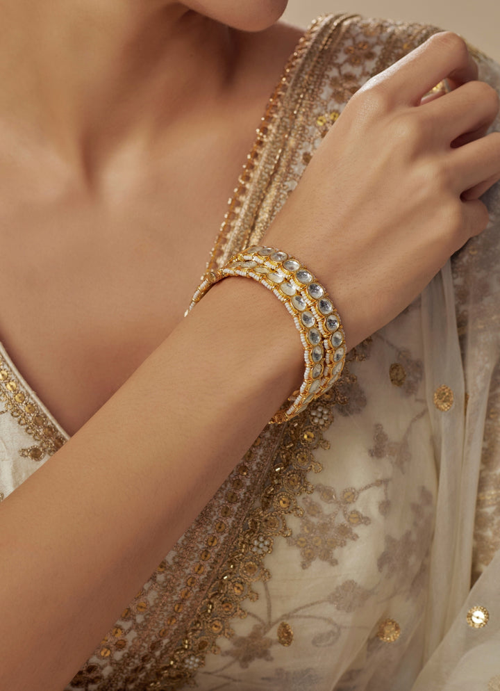 Gold Plated White Stone Bracelet