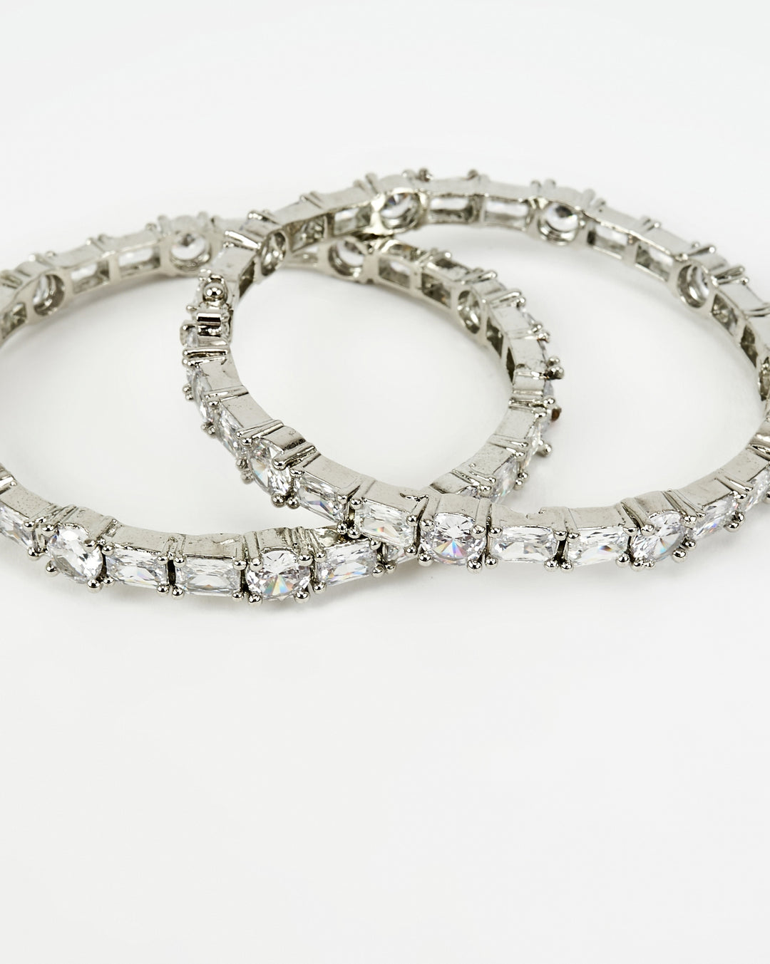 Silver Plated Zircon Bangles