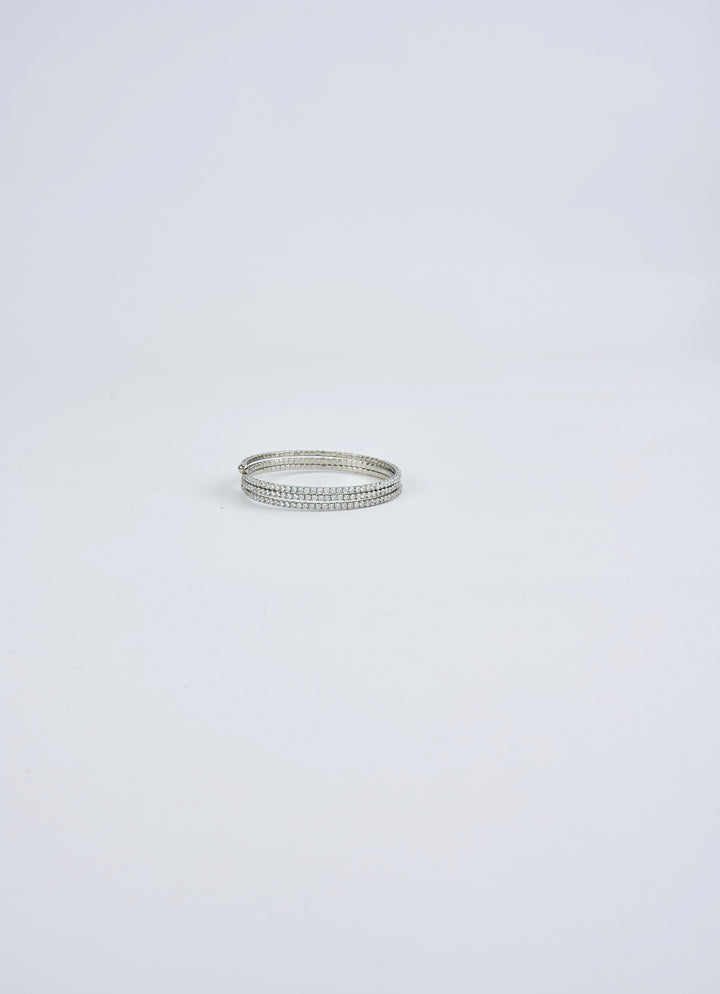 Silver Plated Zircon Bangle