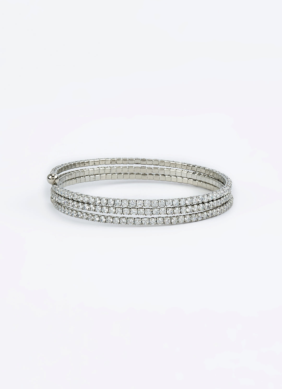 Silver Plated Zircon Bangle
