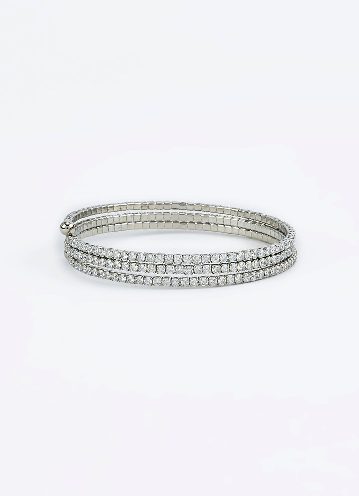 Silver Plated Zircon Bangle