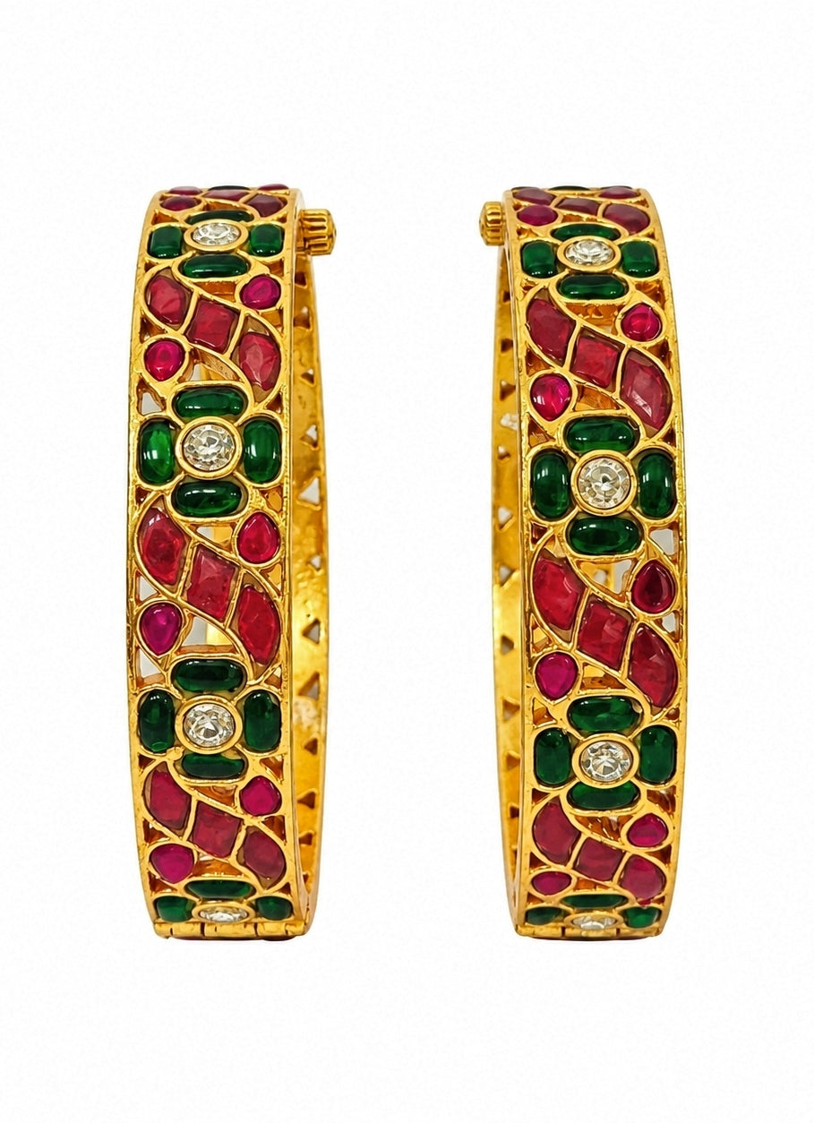 Multicolour Floral Stone Bangles