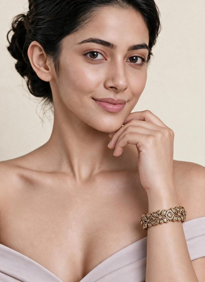 Gold Plated Floral Kada