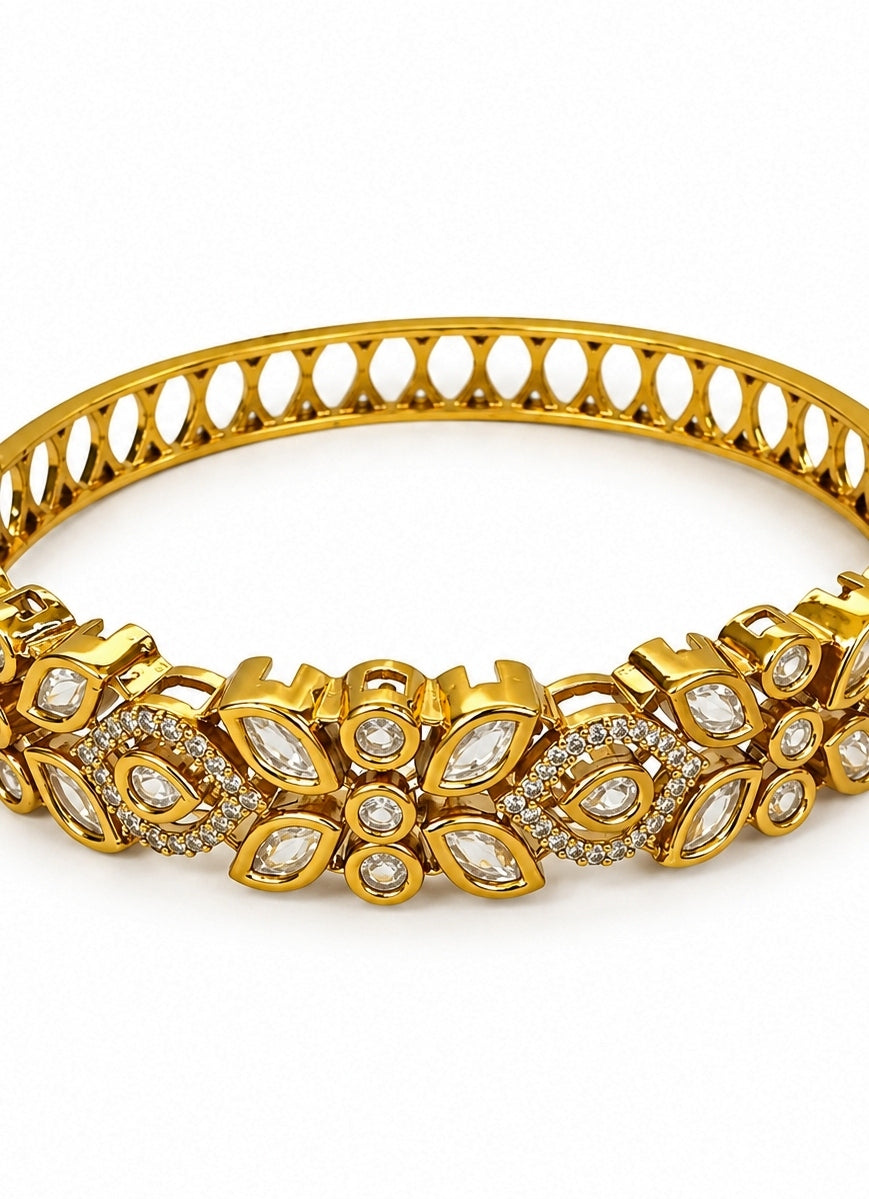 Gold Plated Floral Kada