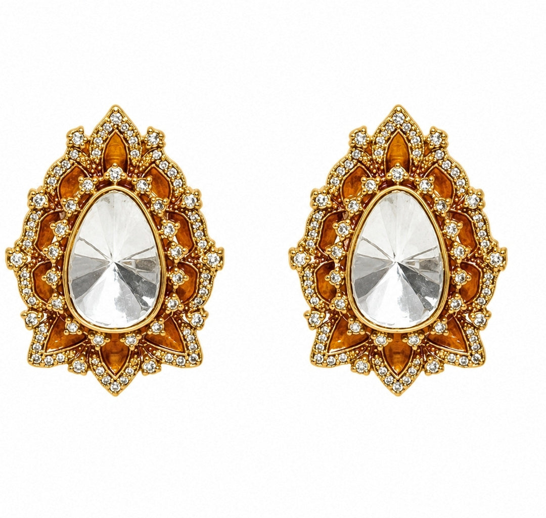 Gold Plated Polki Floral Stud