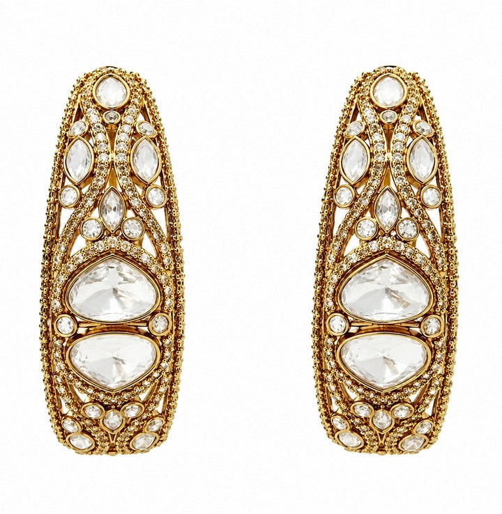 Gold Polki Drop Earrings