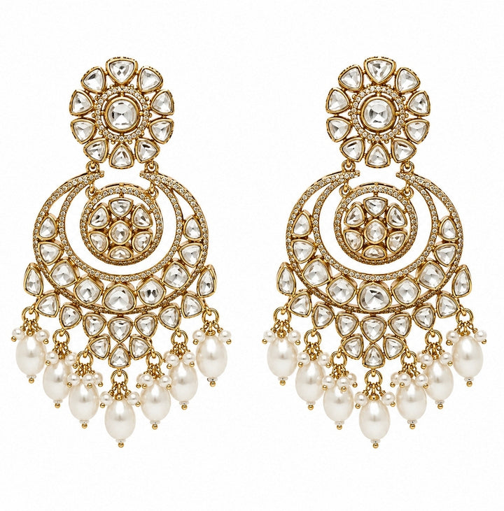 Gold Plated Pearl Chandbaali