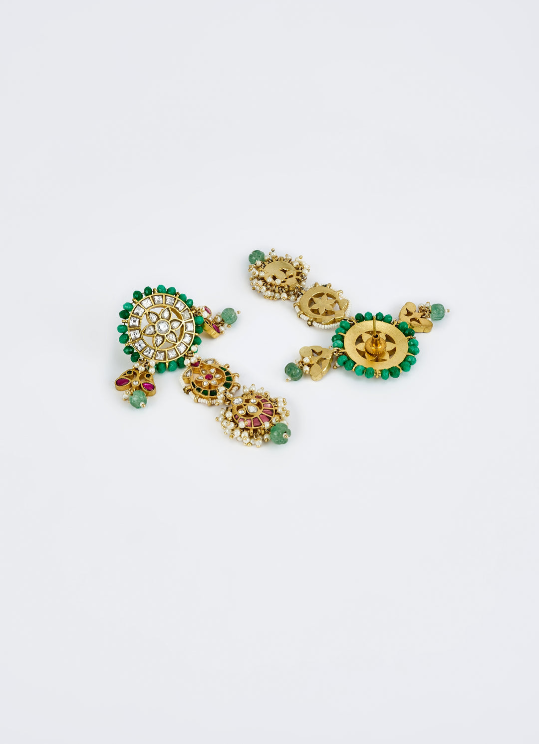 Gold Plated Meenakari Chandbali Earrings