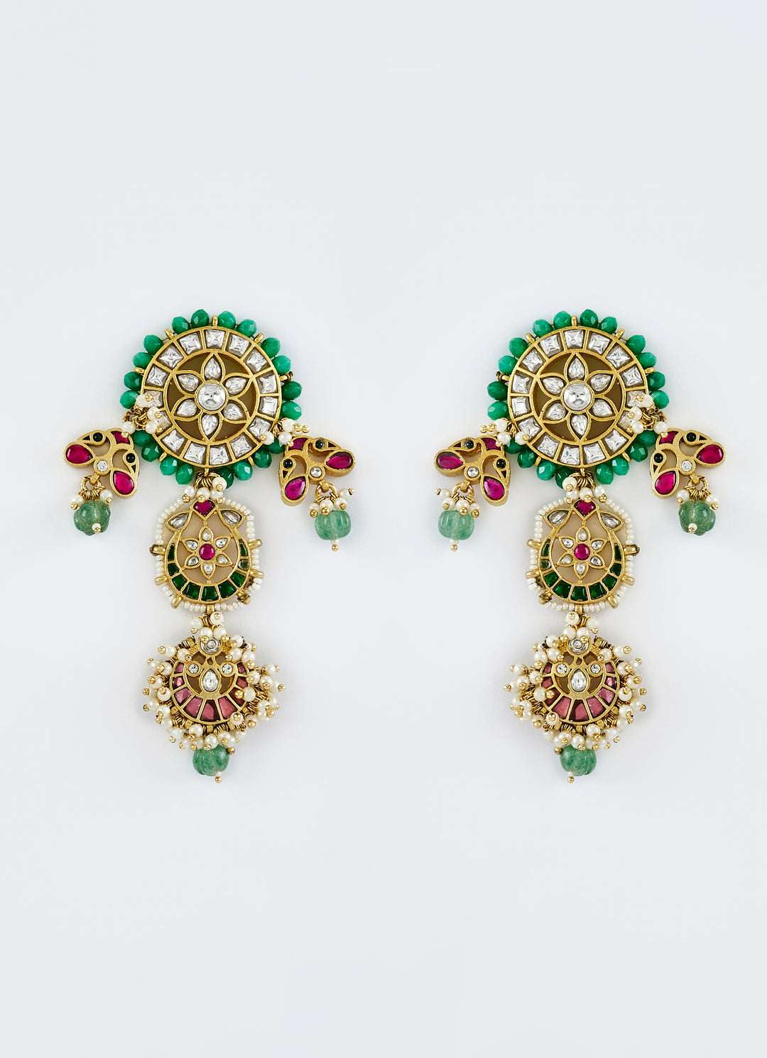 Gold Plated Meenakari Chandbali Earrings