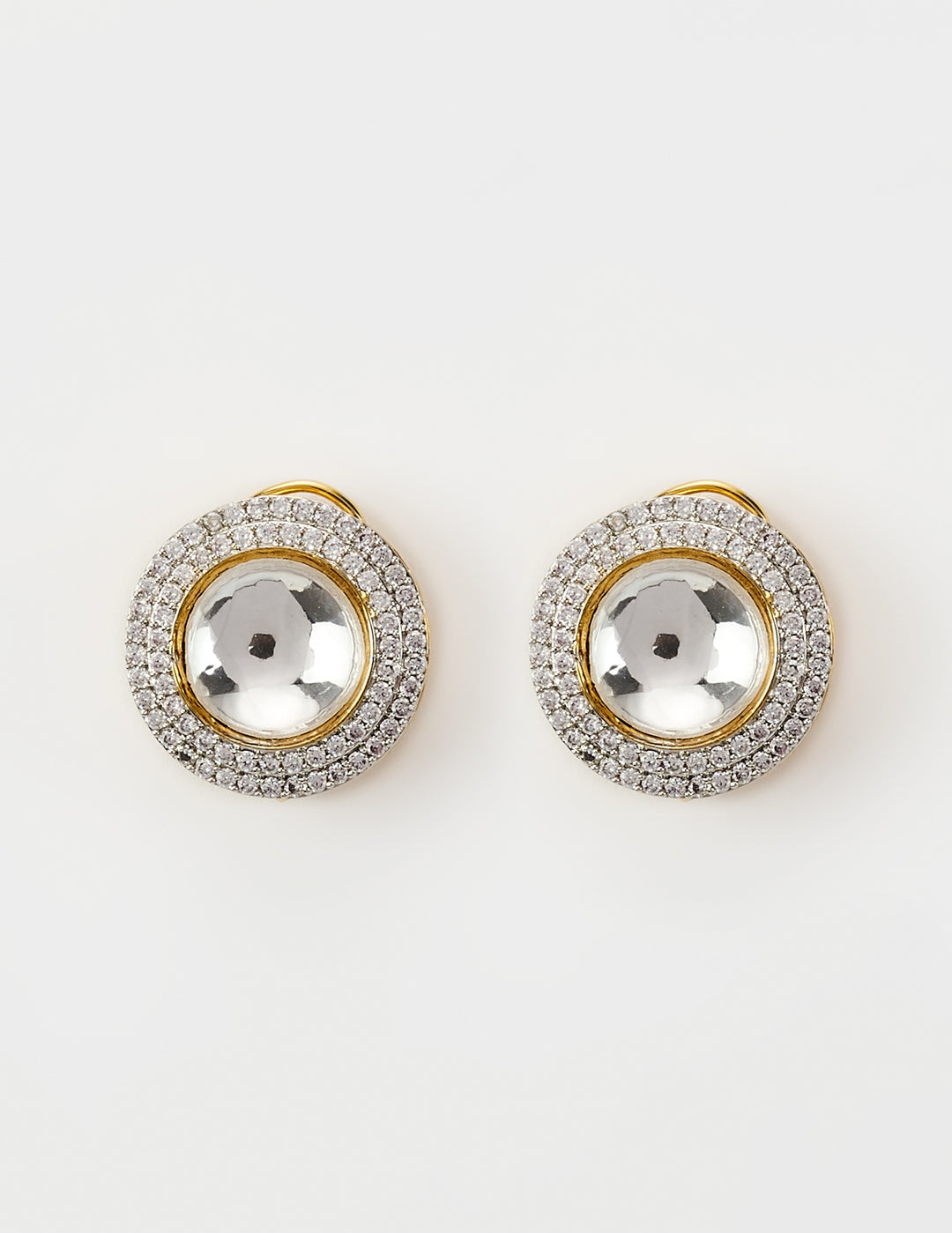 Gold Plated Silver Zircon Stud Earrings