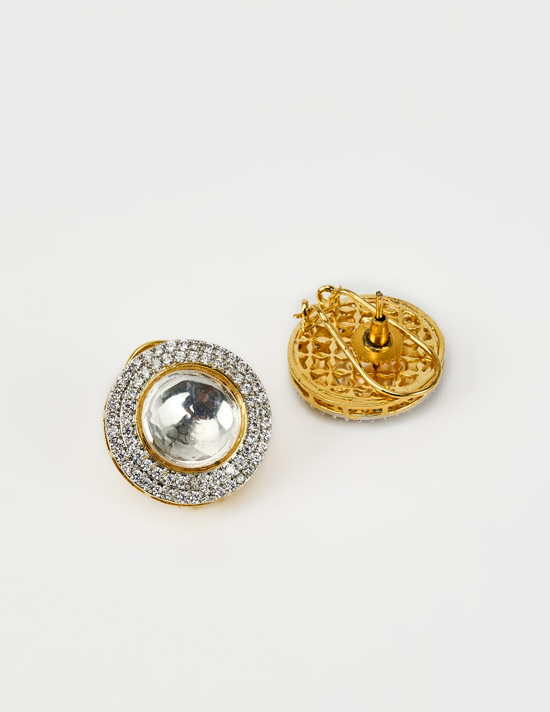 Gold Plated Silver Zircon Stud Earrings