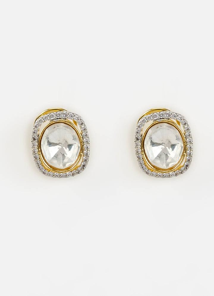 Gold Plated Crystal Stud Earrings