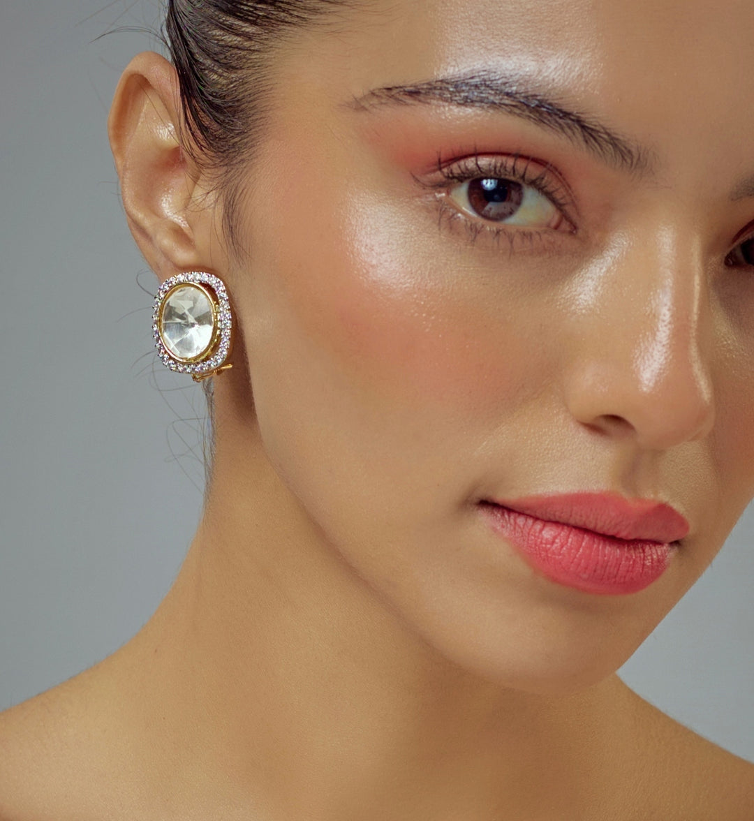 Gold Plated Crystal Stud Earrings