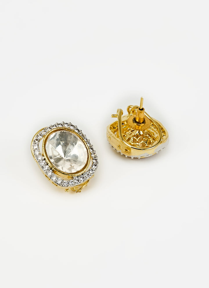Gold Plated Crystal Stud Earrings
