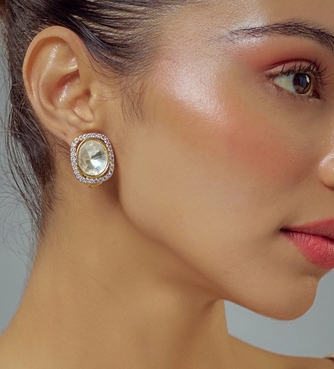 Gold Plated Crystal Stud Earrings