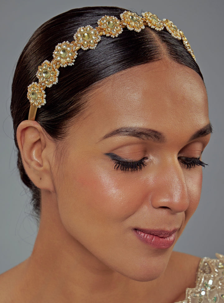 Gold Plated Kundan And Polki Matha Patti