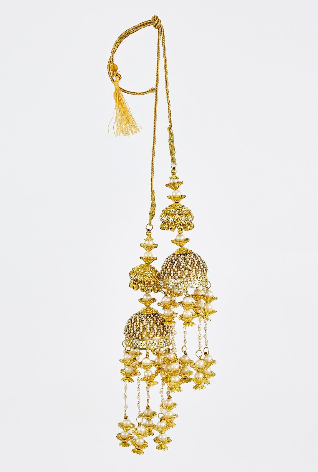 Gold Plated Bridal Pearl And Floral Kaleeras