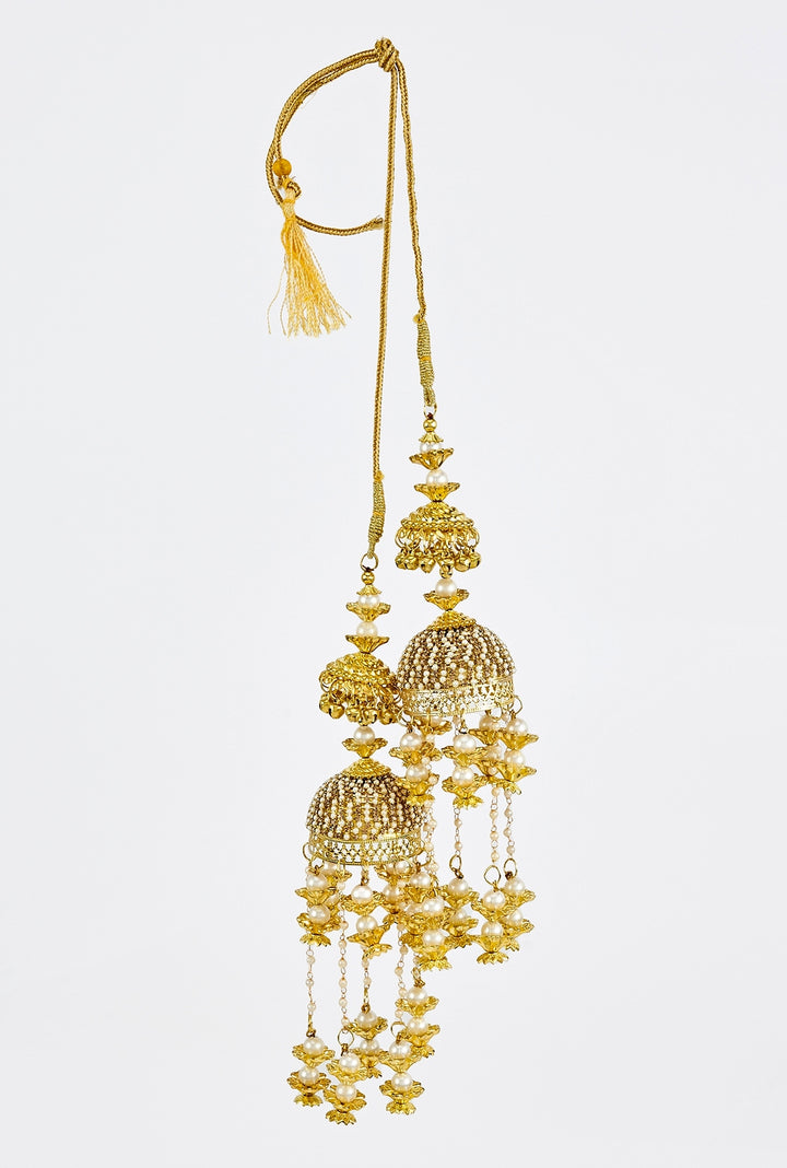 Gold Plated Bridal Pearl And Floral Kaleeras