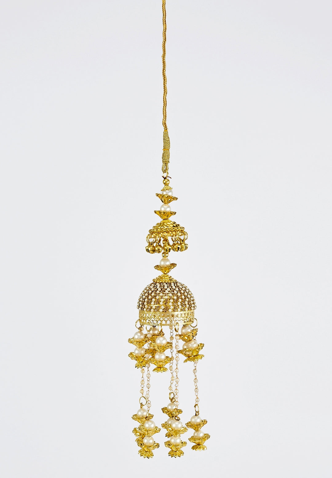 Gold Plated Bridal Pearl And Floral Kaleeras