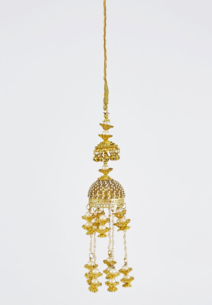 Gold Plated Bridal Pearl And Floral Kaleeras
